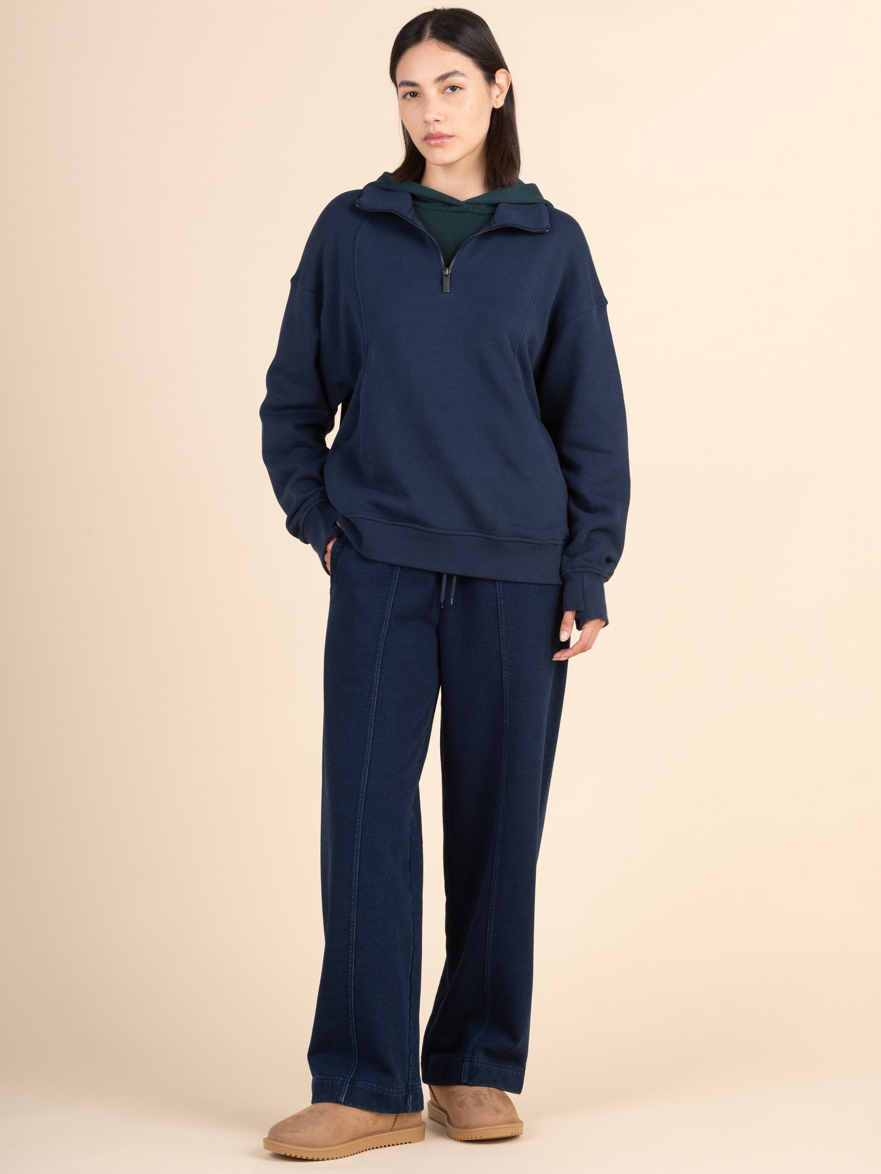 Sark - Hemp Organic Cotton Fleece Quarter Zip Sweatshirt