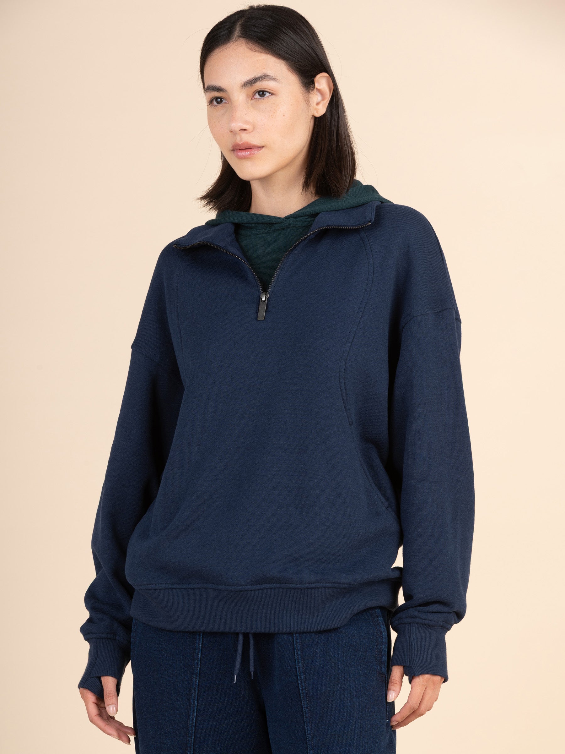 Sark - Hemp Organic Cotton Fleece Quarter Zip Sweatshirt
