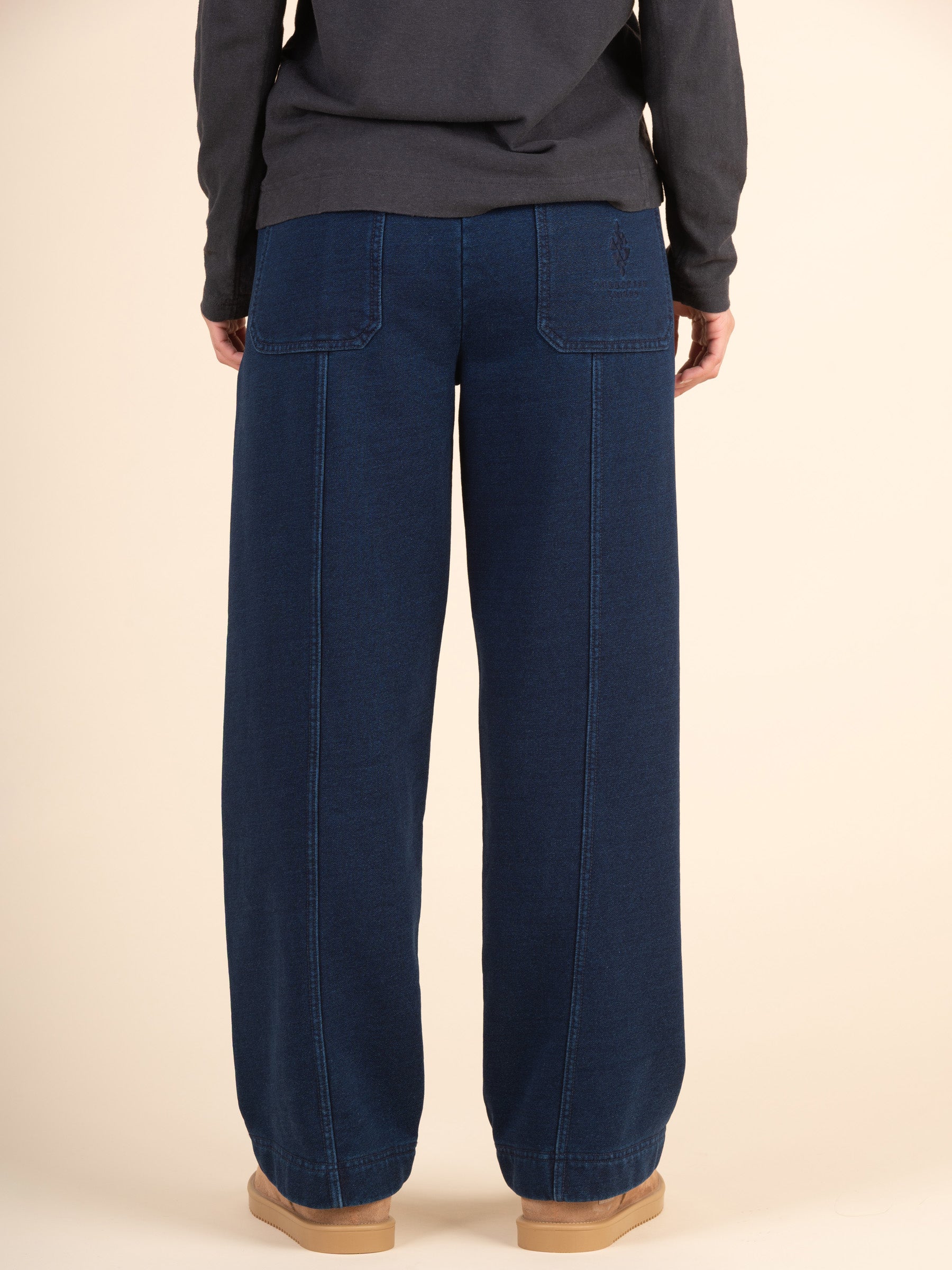 Sable - Denim Wash Fleece Straight Leg Trousers - Forgotten Tribes