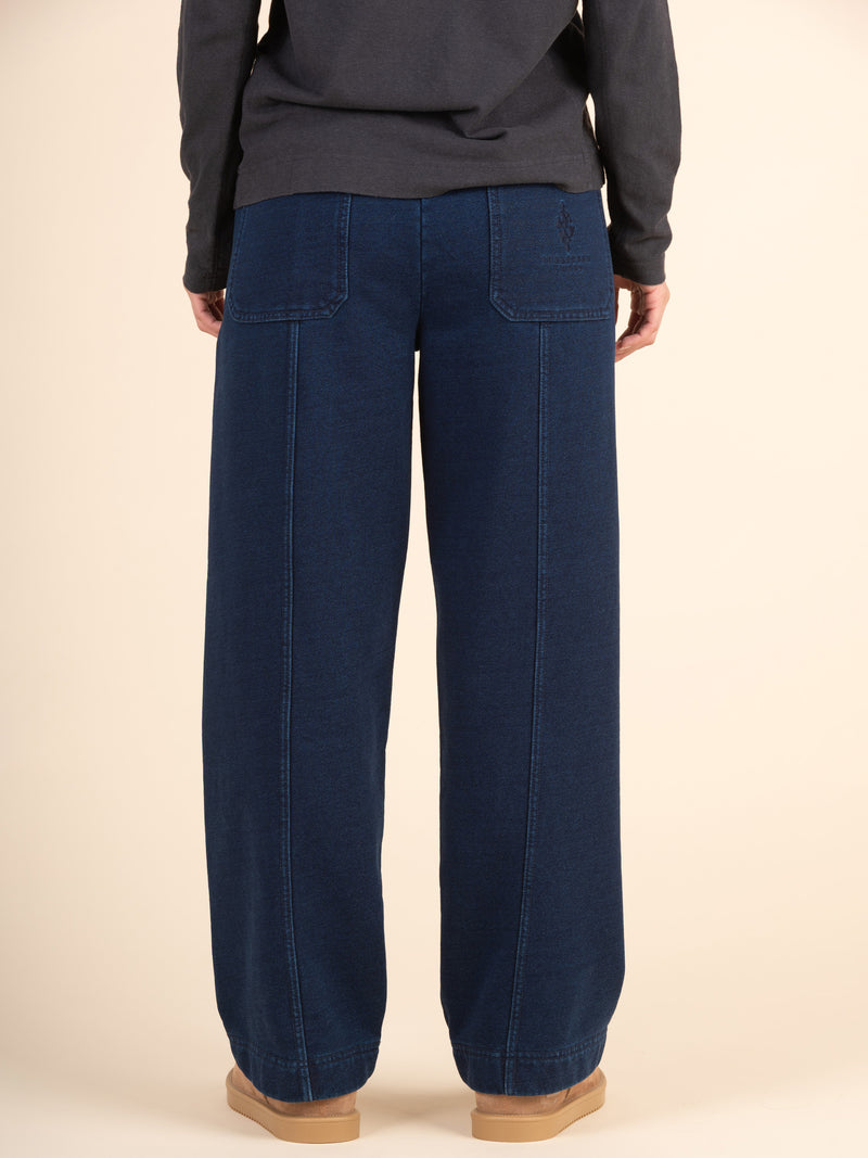 Sable - Denim Wash Fleece Straight Leg Trousers - Forgotten Tribes