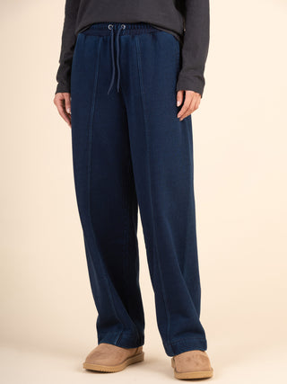 Sable - Denim Wash Fleece Straight Leg Trousers - Forgotten Tribes