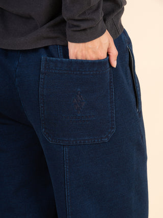 Sable - Denim Wash Fleece Straight Leg Trousers - Forgotten Tribes