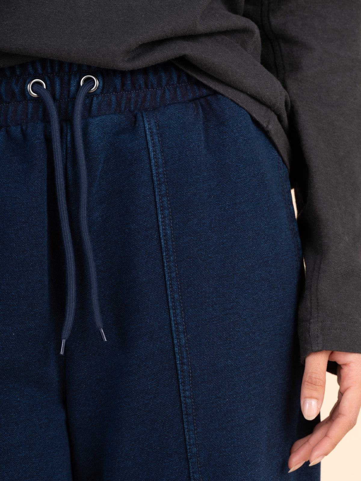 Sable - Denim Wash Fleece Straight Leg Trousers - Forgotten Tribes