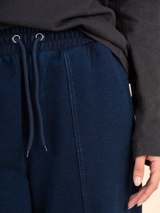 Sable - Denim Wash Fleece Straight Leg Trousers - Forgotten Tribes