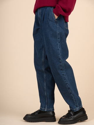 Eigg - Denim Pleated Jeans - Forgotten Tribes