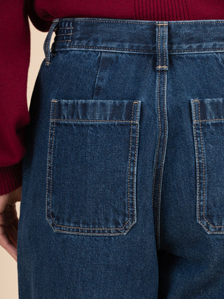 Eigg - Denim Pleated Jeans - Forgotten Tribes