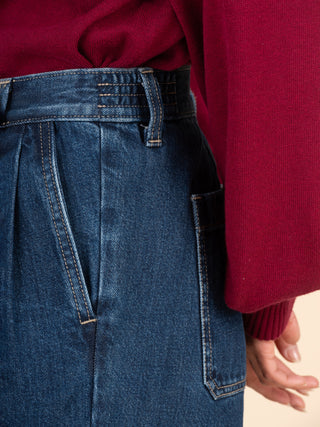 Eigg - Denim Pleated Jeans - Forgotten Tribes