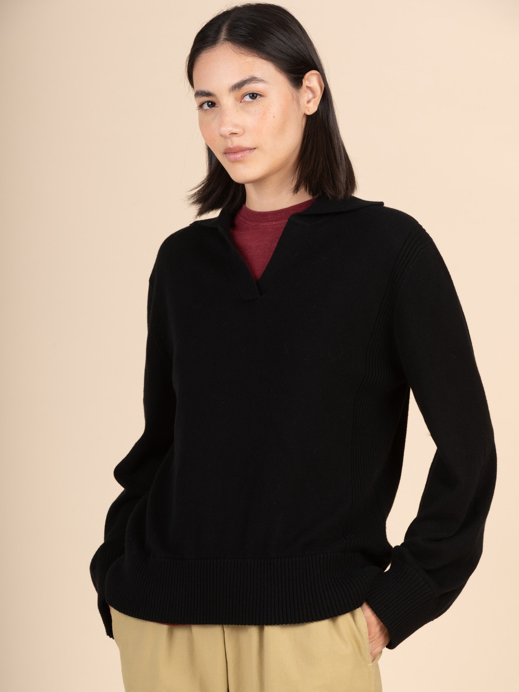 Shima - Cotton Cashmere Blend Polo Sweater