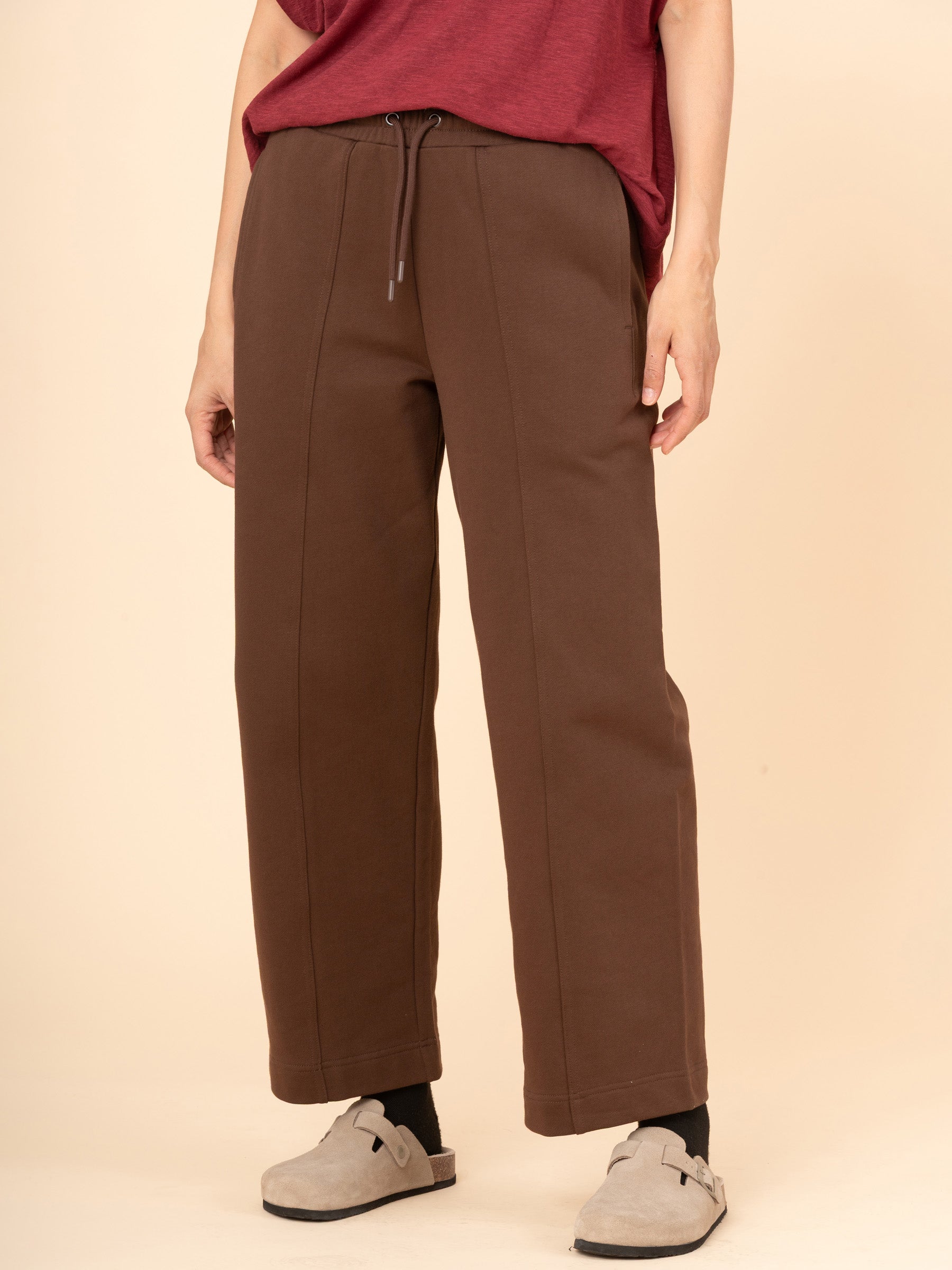 Sable - Cotton Fleece Straight Leg Trousers