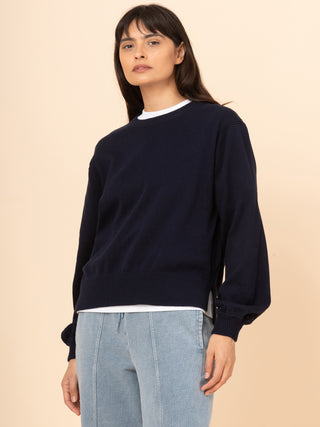 Senja - Cotton Cashmere Blend Balloon Sleeve Sweater - Forgotten Tribes