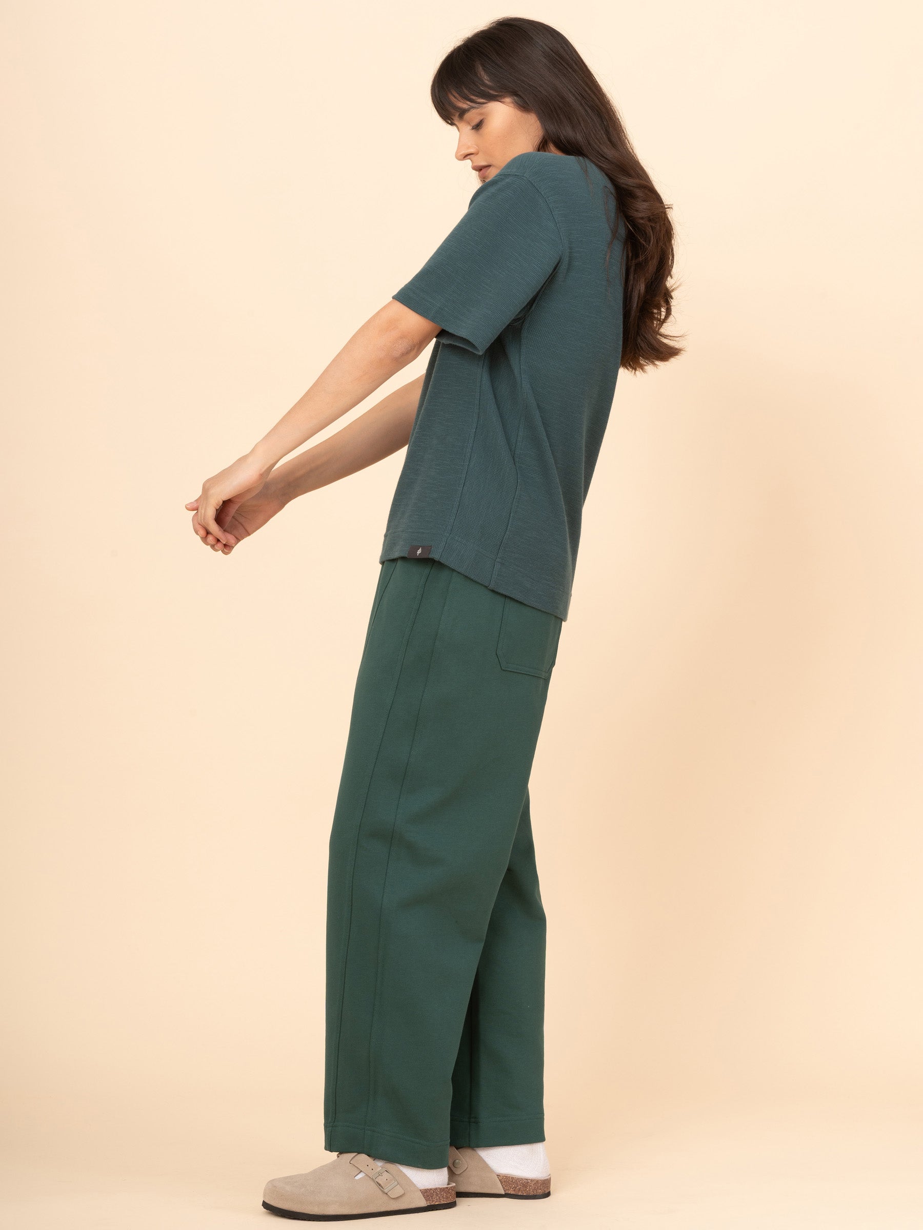 Paxi - Cotton Fleece Barrel Leg Trousers