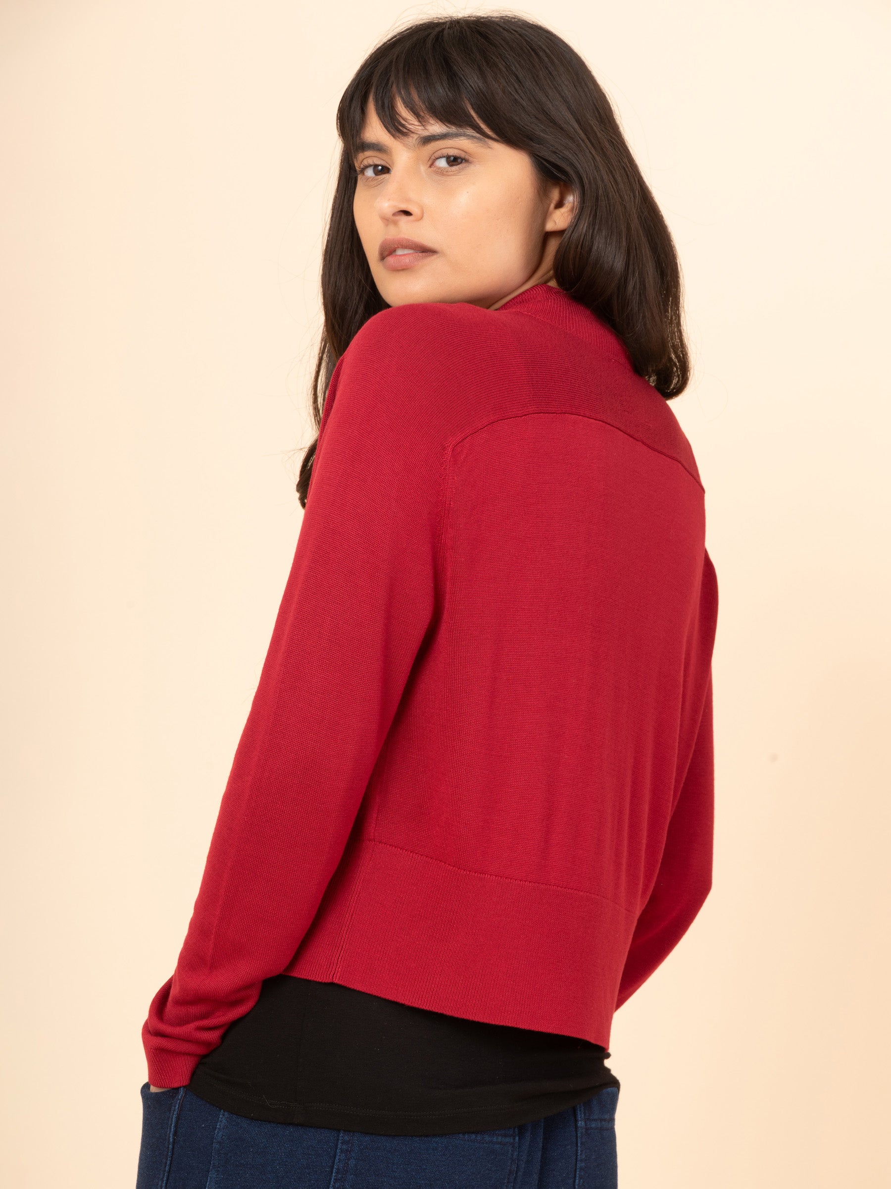 Lanka - Bamboo Viscose High Neck Sweater With Shoulder Yoke