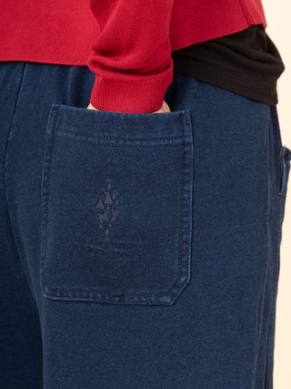 Paxi - Denim Wash Fleece Barrel Leg Trousers - Forgotten Tribes