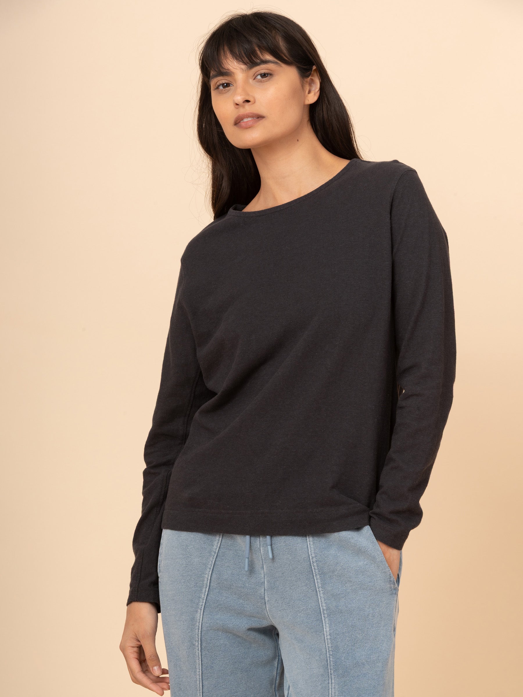 Gili 2 - Hemp Organic Cotton Side Panel Long Sleeve T-shirt
