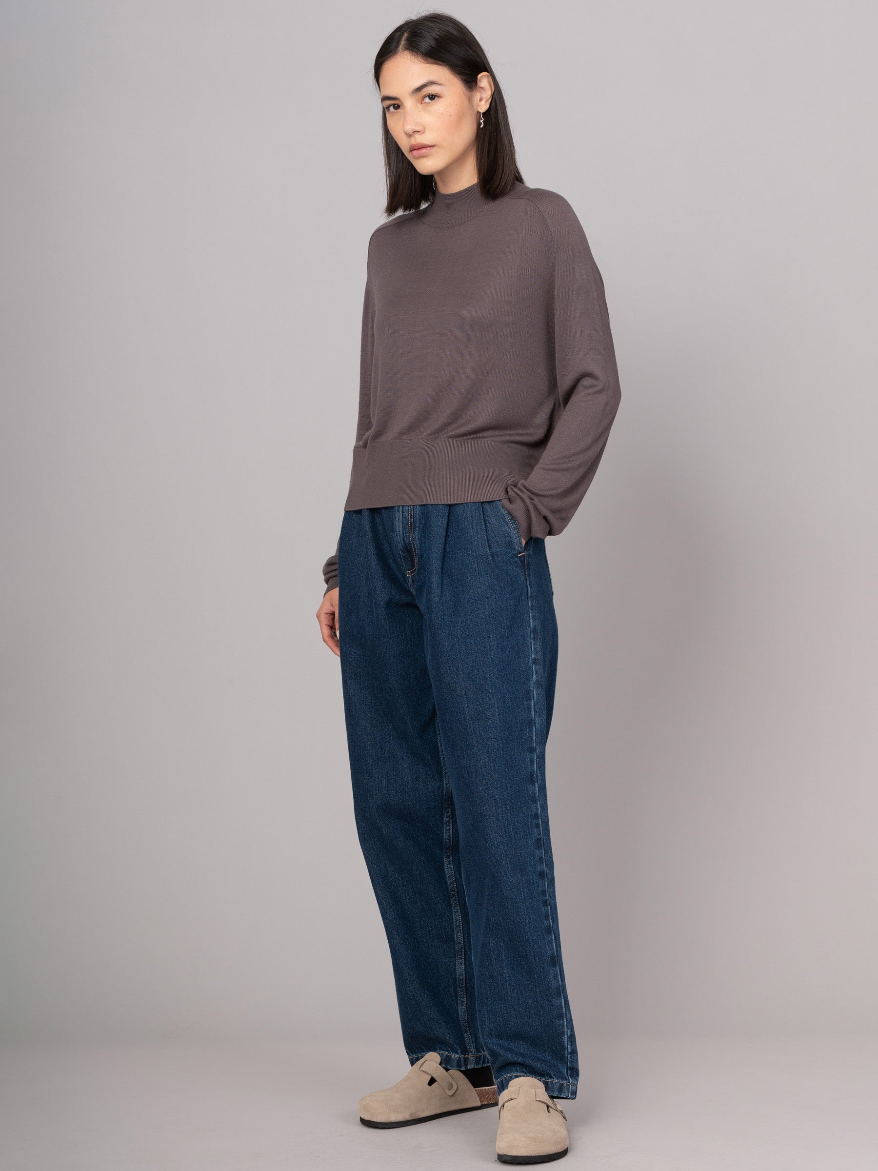 Lanka - Bamboo Viscose High Neck Sweater With Shoulder Yoke - Forgotten Tribes