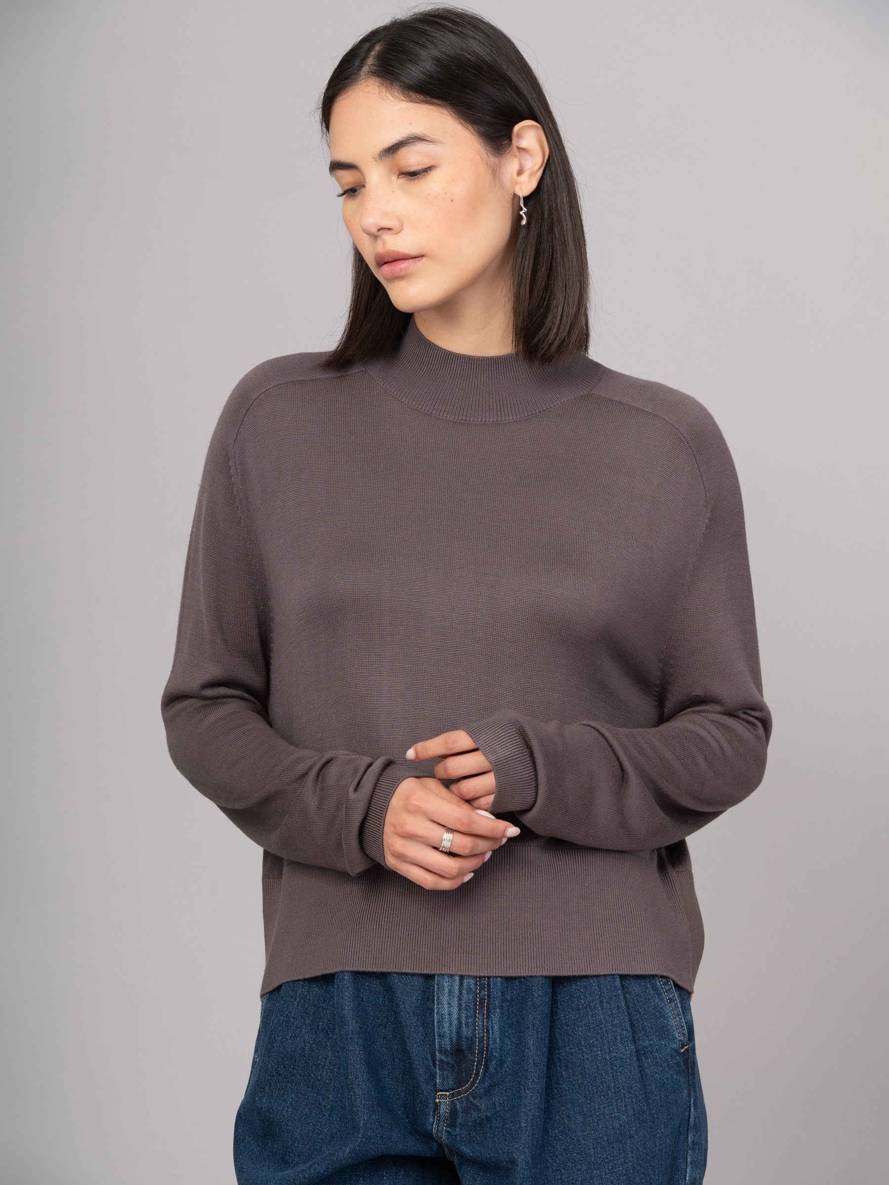 Lanka - Bamboo Viscose High Neck Sweater With Shoulder Yoke - Forgotten Tribes