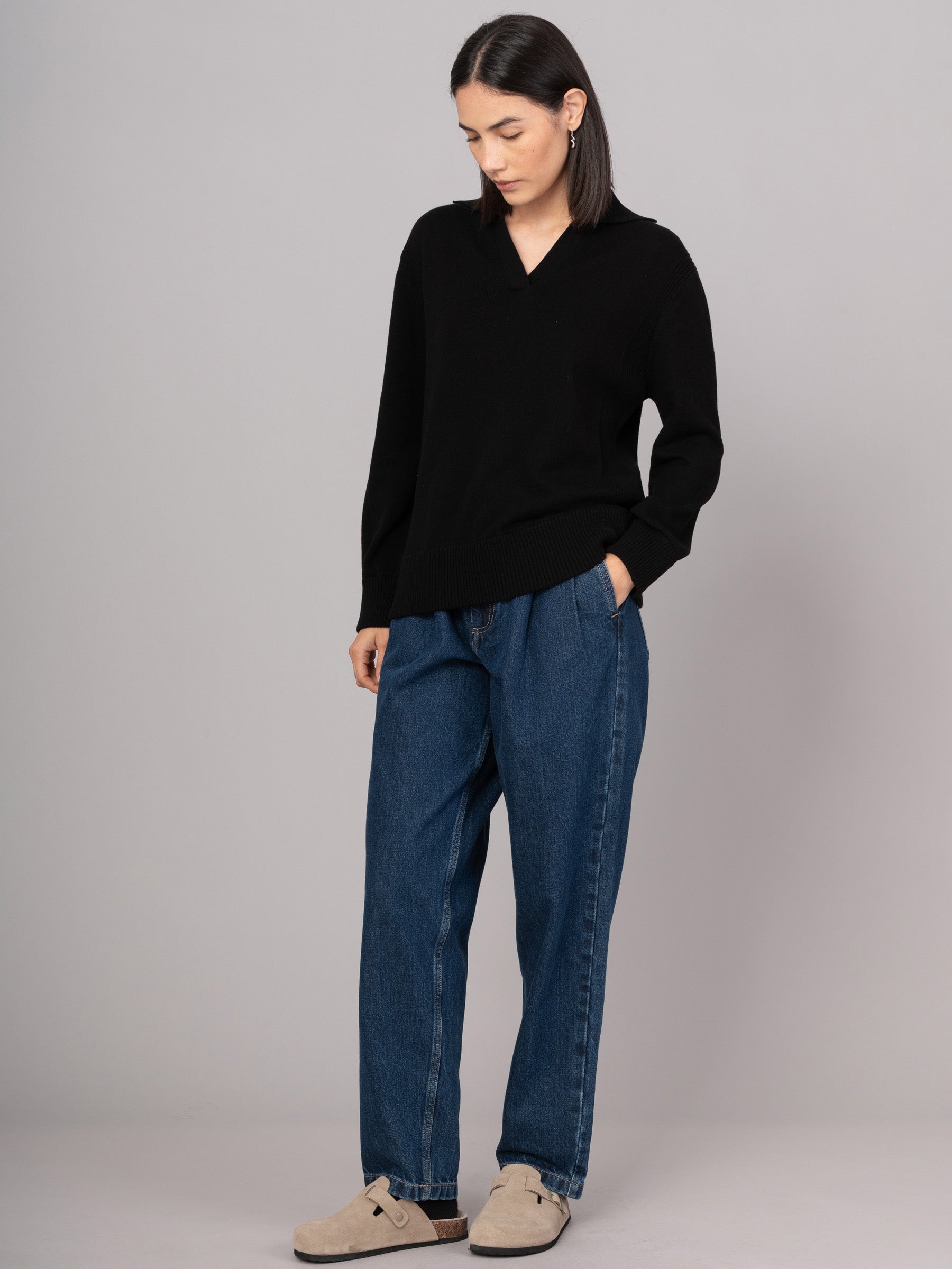 Shima - Cotton Cashmere Blend Polo Sweater - Forgotten Tribes