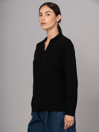 Shima - Cotton Cashmere Blend Polo Sweater - Forgotten Tribes