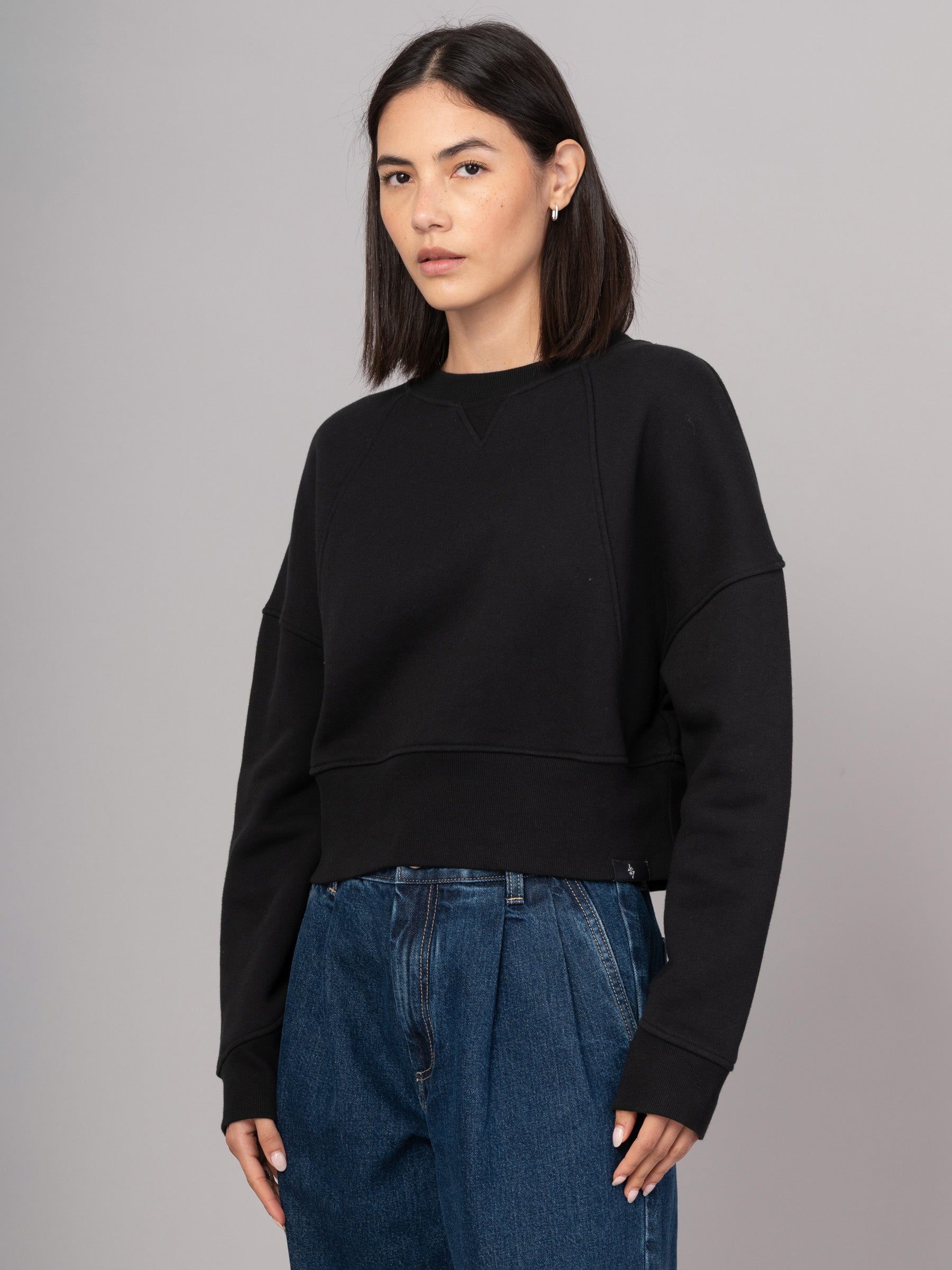 Rapa - Cotton Fleece Cropped Sweatshirt