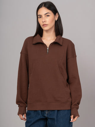 Sark - Hemp Organic Cotton Fleece Quarter Zip Sweatshirt - Forgotten Tribes