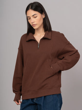 Sark - Hemp Organic Cotton Fleece Quarter Zip Sweatshirt - Forgotten Tribes