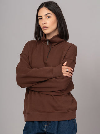 Sark - Hemp Organic Cotton Fleece Quarter Zip Sweatshirt - Forgotten Tribes