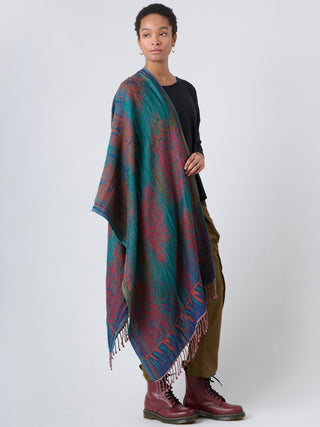 Wool Cotton Jacquard Scarf - Forest - Forgotten Tribes
