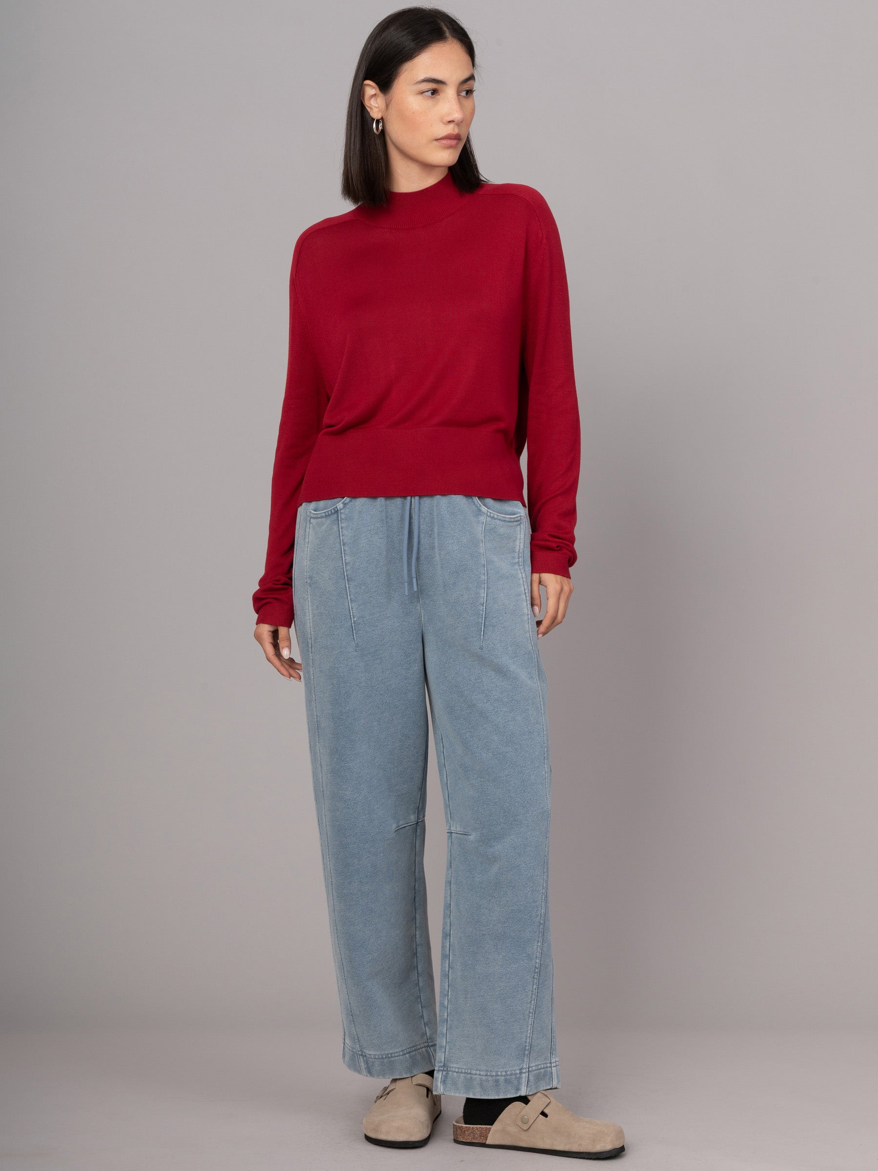 Lanka - Bamboo Viscose High Neck Sweater With Shoulder Yoke - Forgotten Tribes