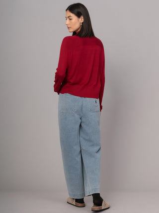 Lanka - Bamboo Viscose High Neck Sweater With Shoulder Yoke - Forgotten Tribes