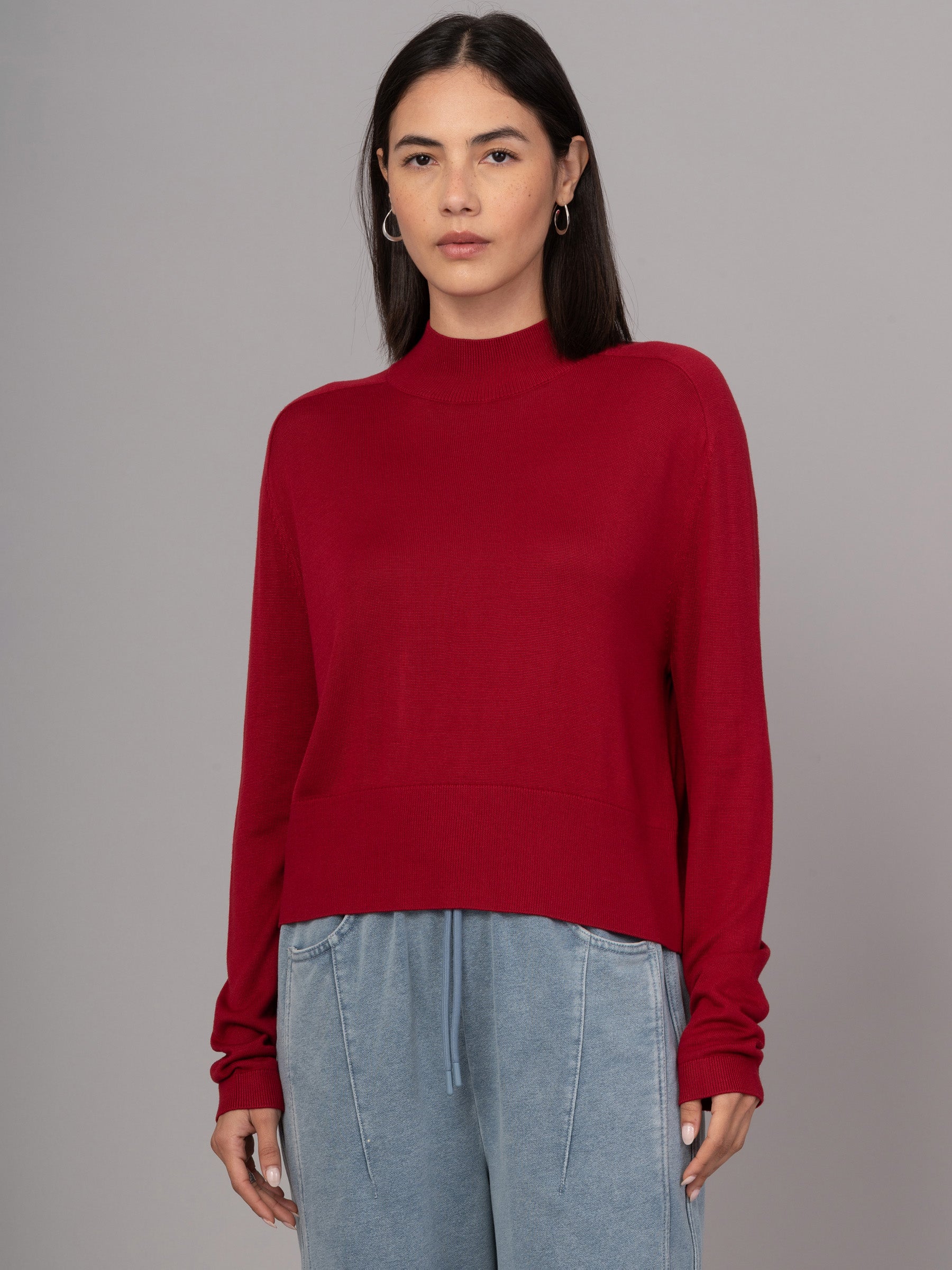 Lanka - Bamboo Viscose High Neck Sweater With Shoulder Yoke - Forgotten Tribes