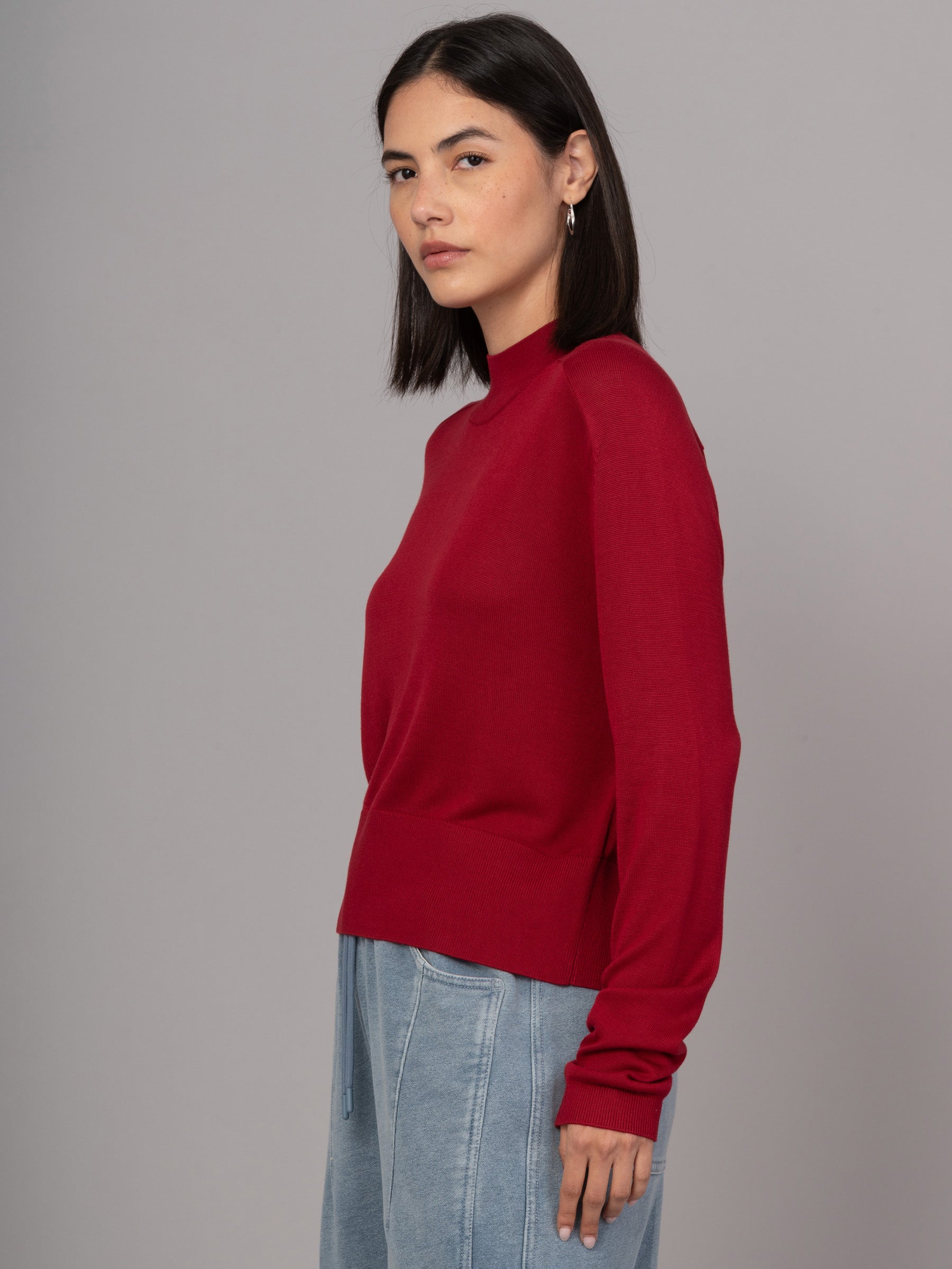 Lanka - Bamboo Viscose High Neck Sweater With Shoulder Yoke - Forgotten Tribes