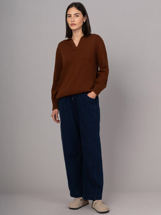 Shima - Cotton Cashmere Blend Polo Sweater - Forgotten Tribes