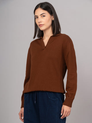 Shima - Cotton Cashmere Blend Polo Sweater - Forgotten Tribes