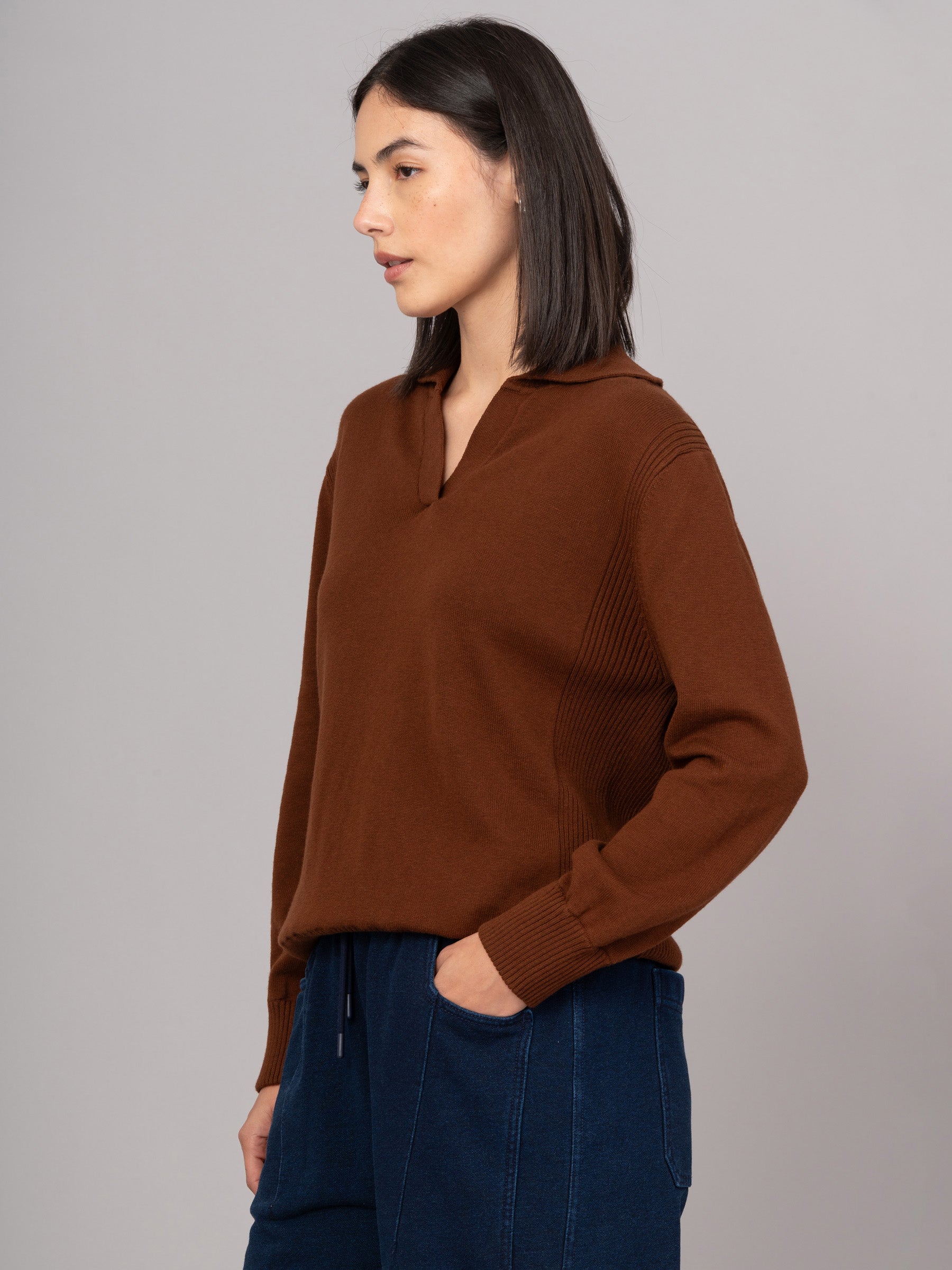 Shima - Cotton Cashmere Blend Polo Sweater - Forgotten Tribes