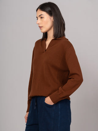 Shima - Cotton Cashmere Blend Polo Sweater - Forgotten Tribes