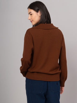 Shima - Cotton Cashmere Blend Polo Sweater - Forgotten Tribes