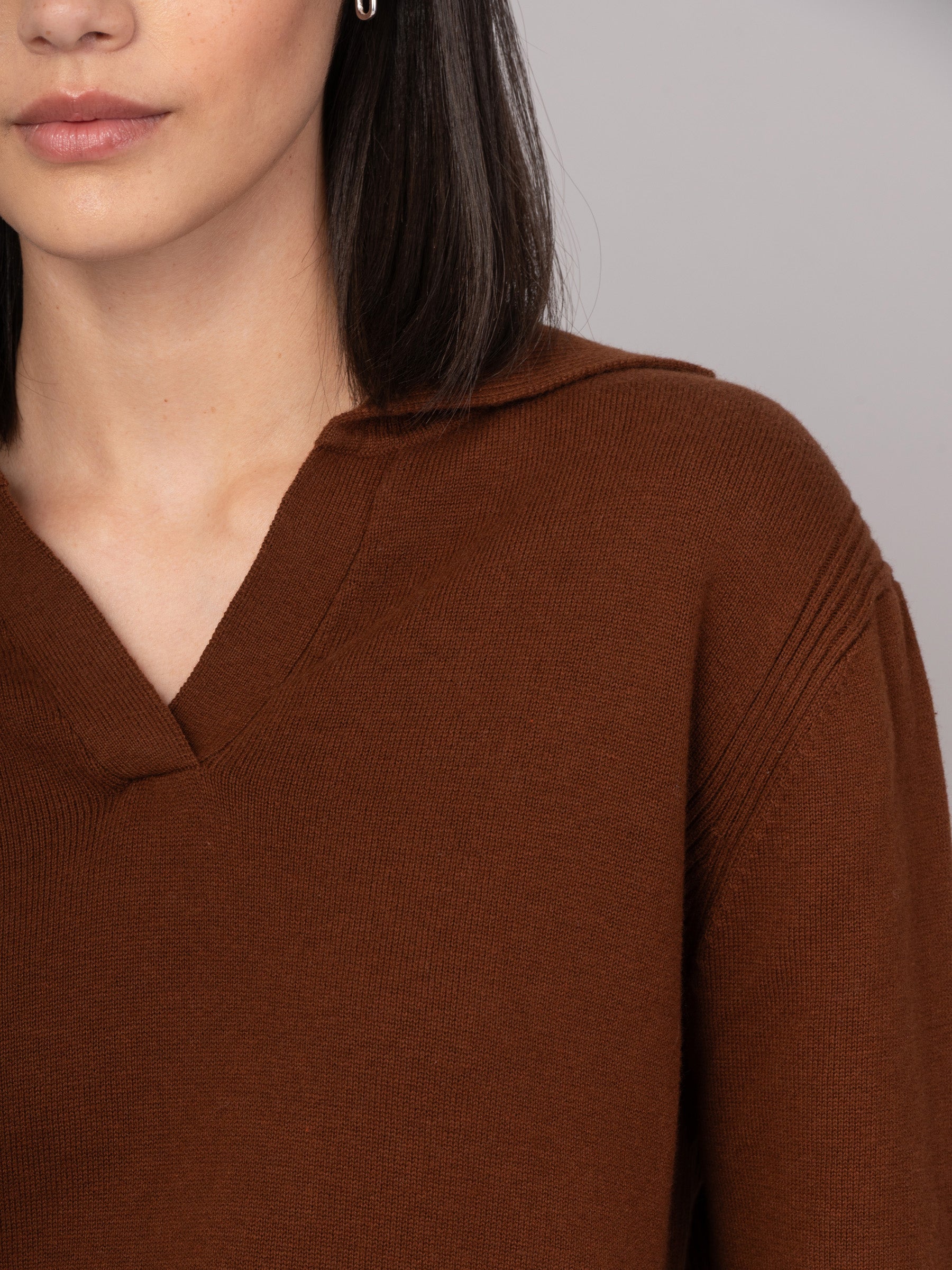 Shima - Cotton Cashmere Blend Polo Sweater - Forgotten Tribes