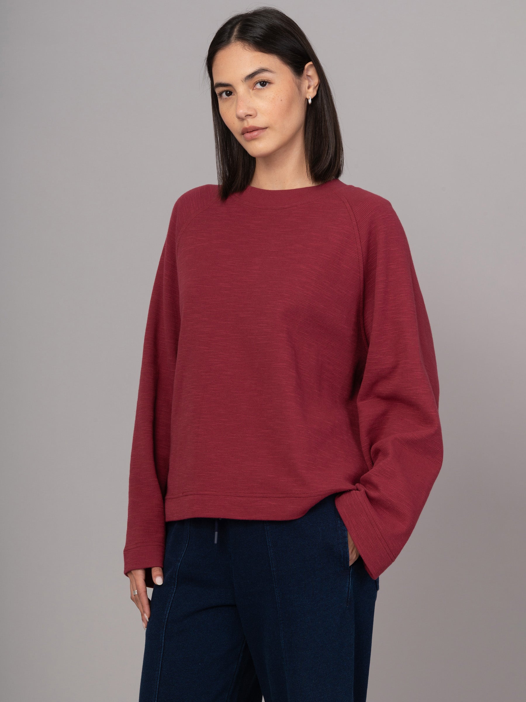 Yasai 1 - Waffle Cotton Raglan Wide Sleeve T-shirt