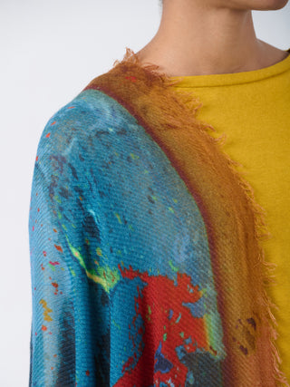 Fine Wool Print Scarf - Colour Splash - Forgotten Tribes