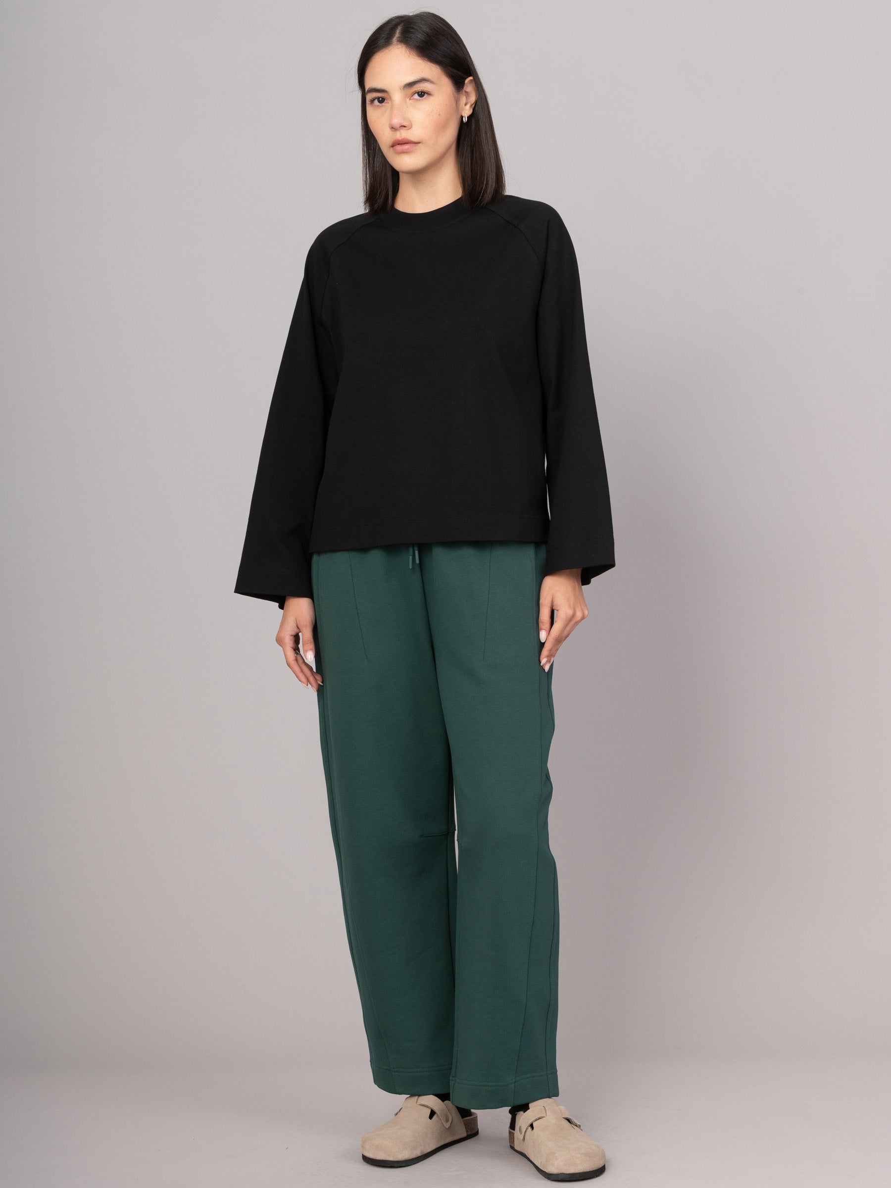 Paxi - Cotton Fleece Barrel Leg Trousers