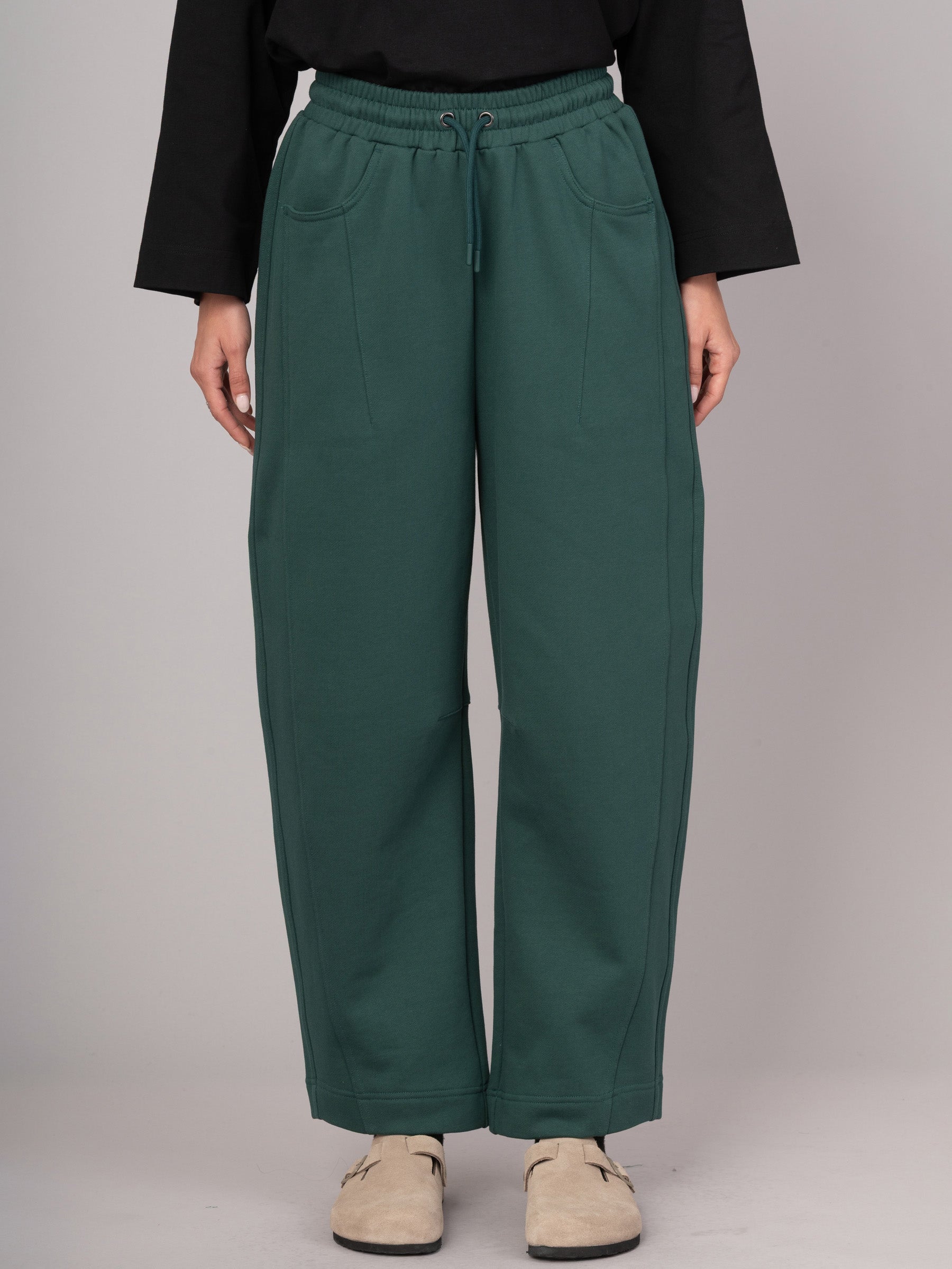 Paxi - Cotton Fleece Barrel Leg Trousers