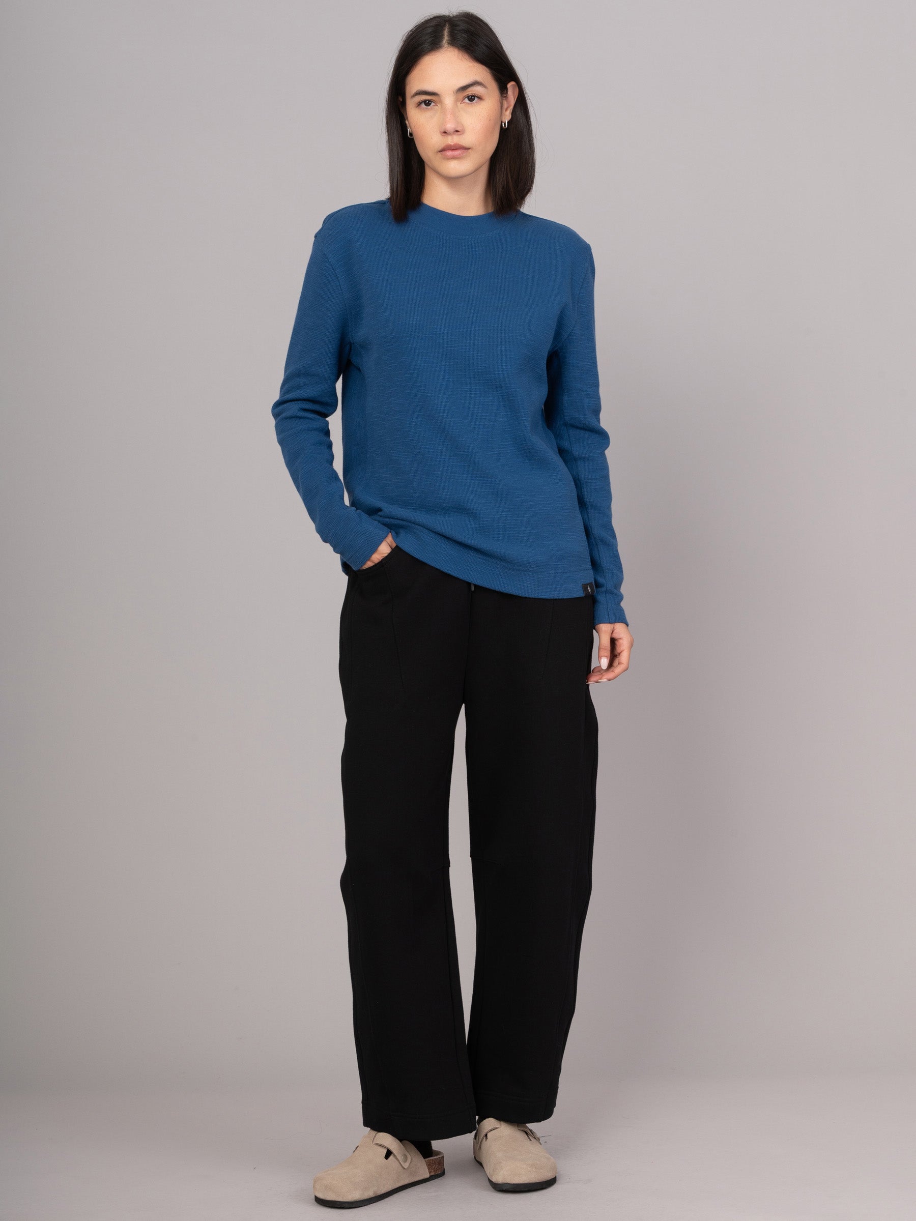 Gili 1 - Waffle Cotton Side Panel Long Sleeve T-shirt - Forgotten Tribes