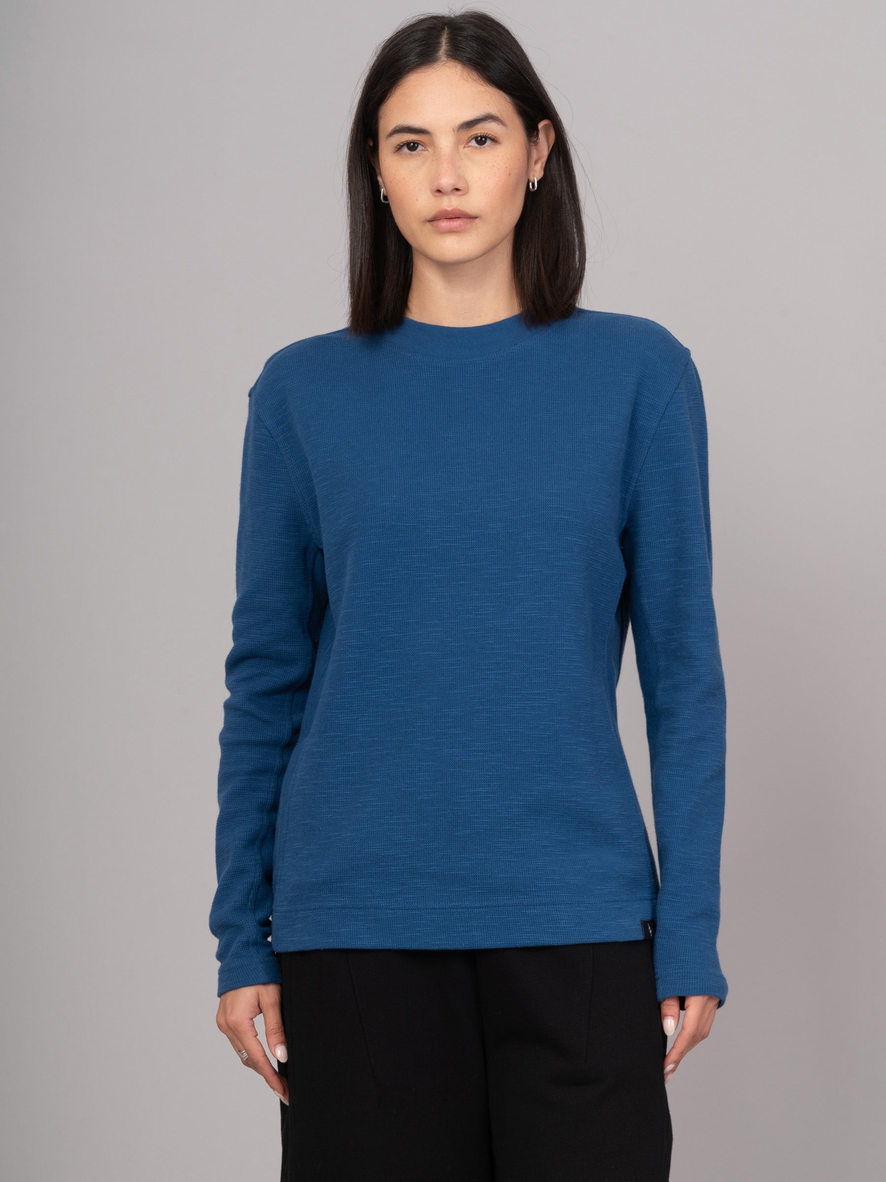 Gili 1 - Waffle Cotton Side Panel Long Sleeve T-shirt - Forgotten Tribes