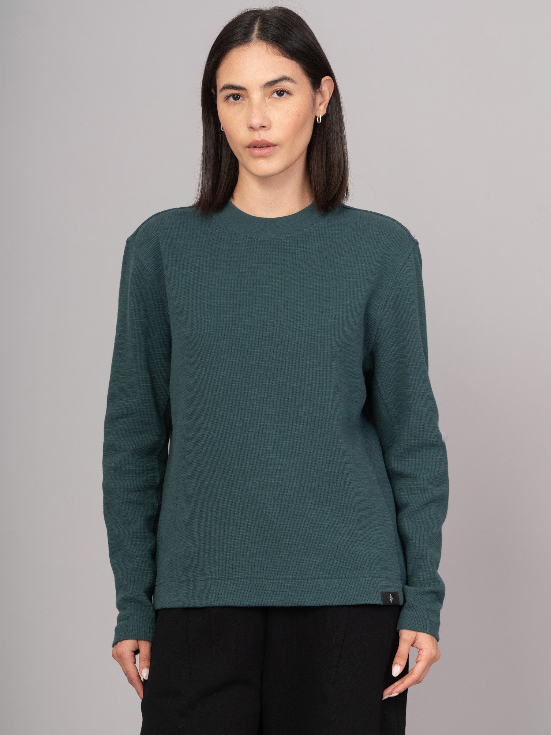 Gili 1 - Waffle Cotton Side Panel Long Sleeve T-shirt - Forgotten Tribes