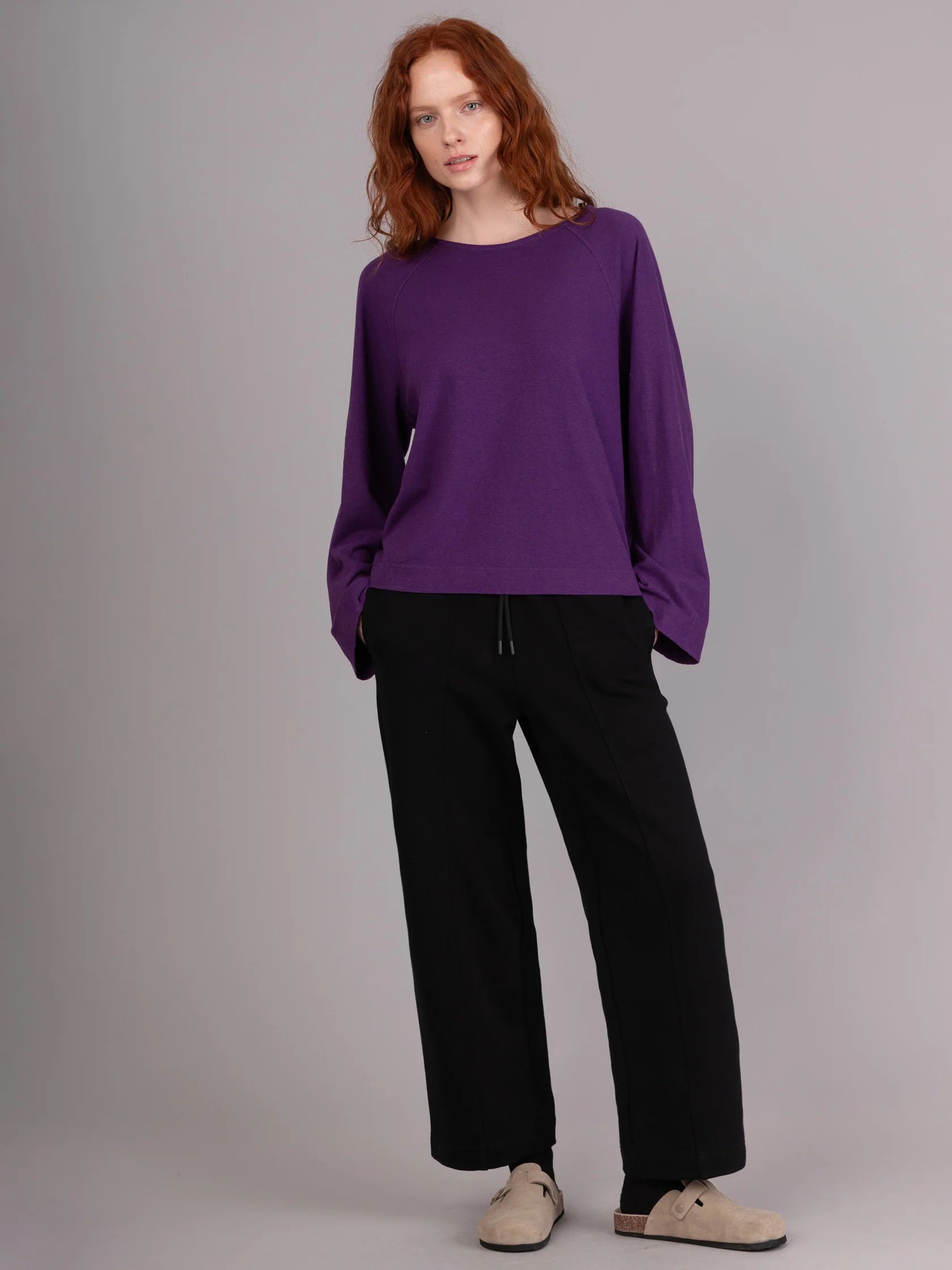 Sable - Cotton Fleece Straight Leg Trousers - Forgotten Tribes