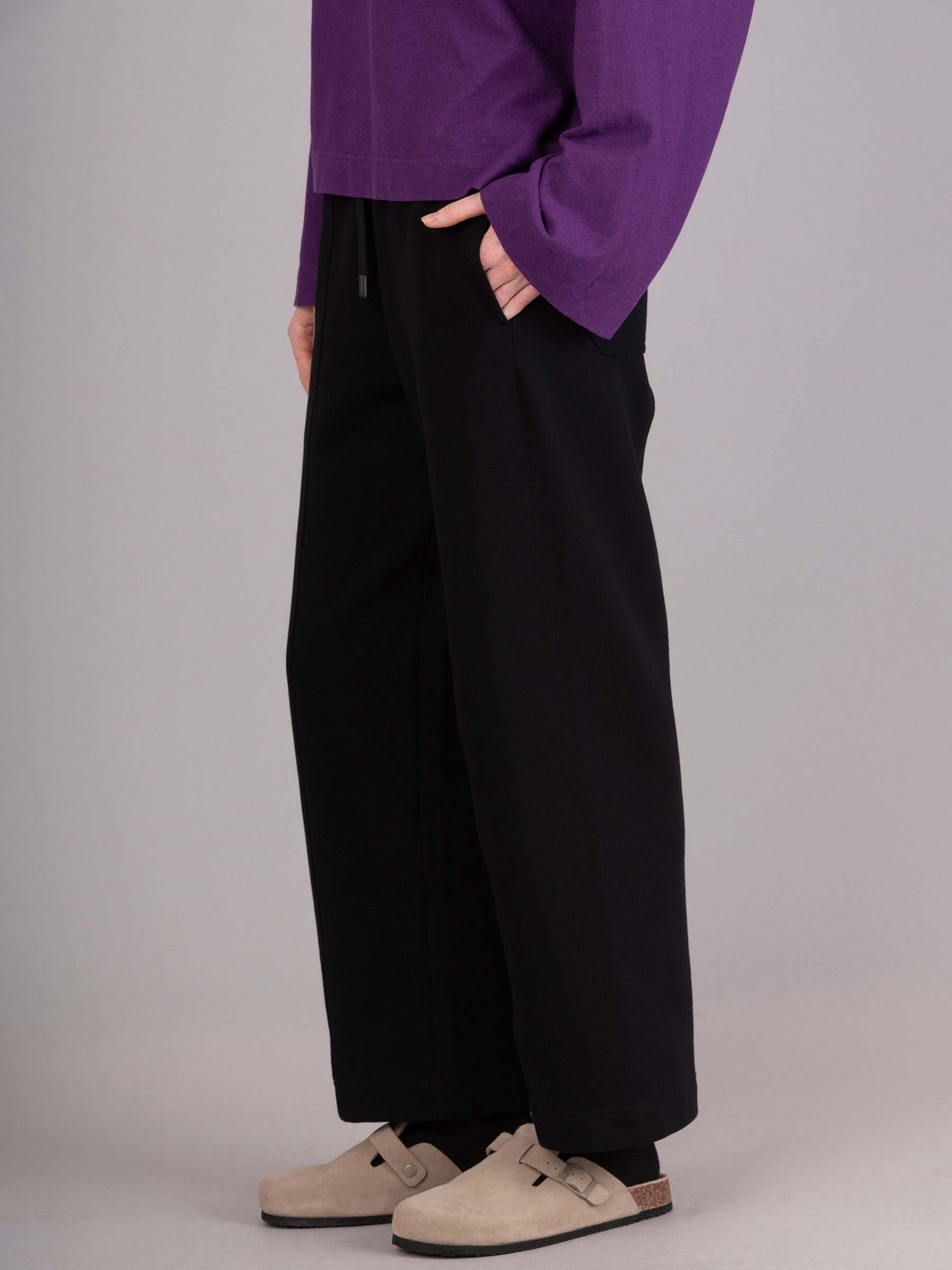 Sable - Cotton Fleece Straight Leg Trousers - Forgotten Tribes