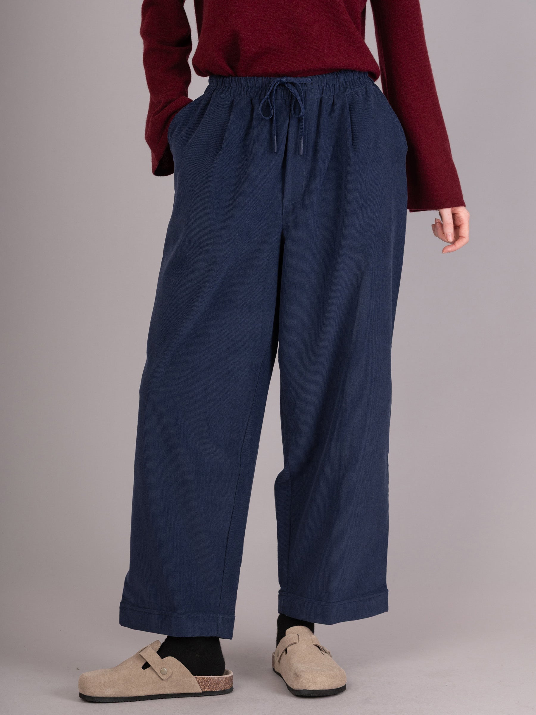 Kami -  Cotton Needlecord Straight Leg Trousers