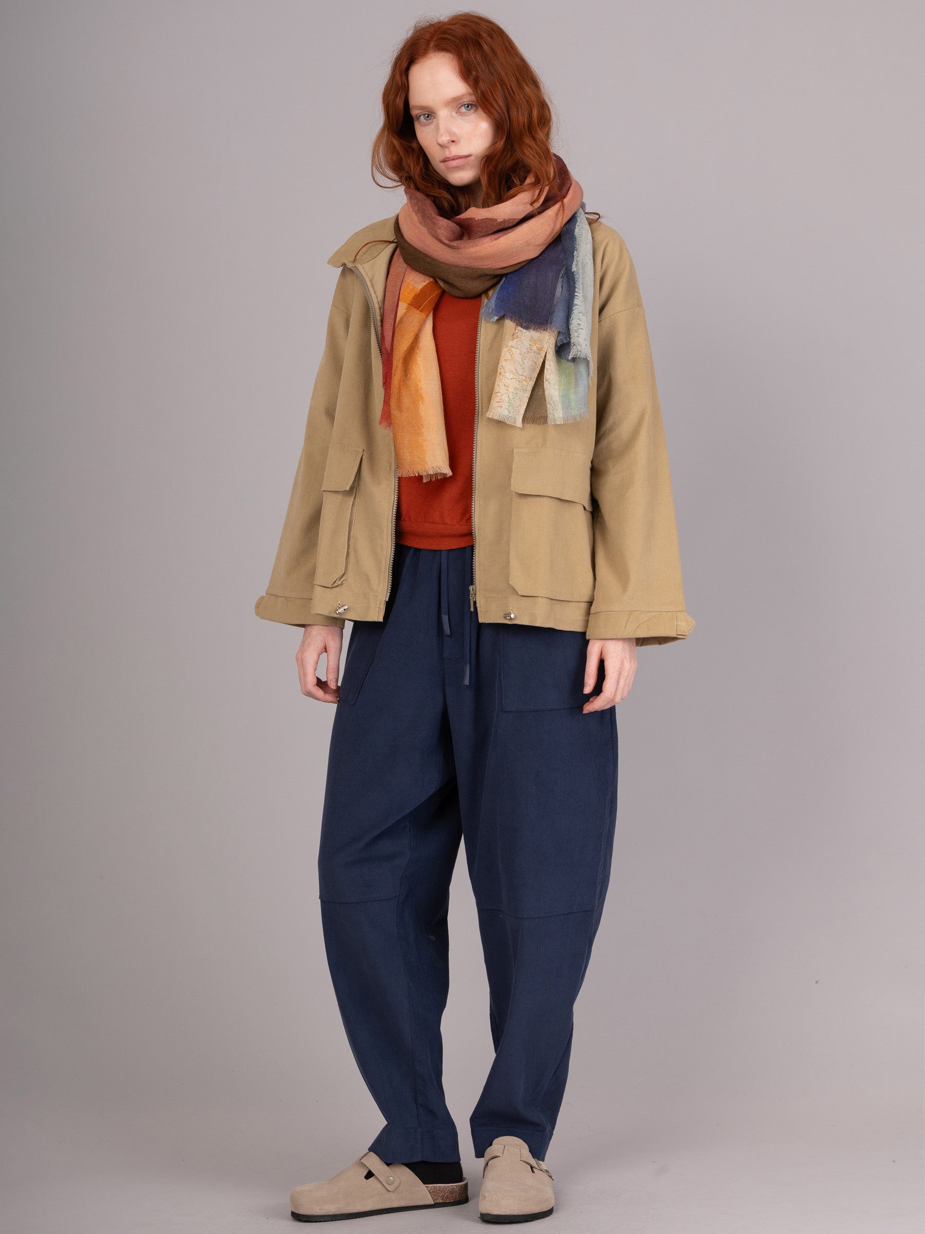 Silk Fine Wool Blend Print Scarf - Rainbow Colourway - Forgotten Tribes