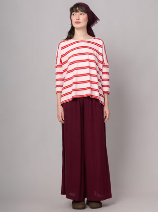 Gaya - Hemp Organic Cotton Cropped Sleeve T-Shirt - Stripes - Forgotten Tribes