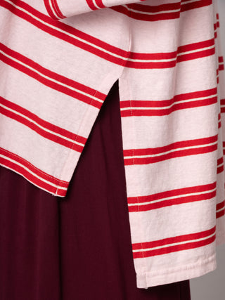 Gaya - Hemp Organic Cotton Cropped Sleeve T-Shirt - Stripes - Forgotten Tribes